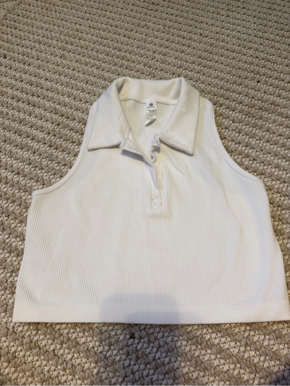 90 Degree By Reflex White Ribbed Polo Tank